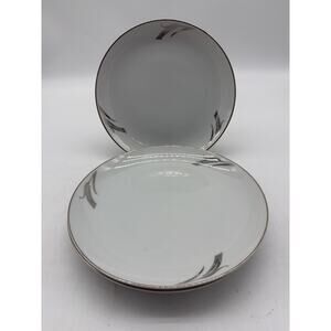 4 Fukagawa Arita Silver Wheat Salad‎ Plates #931 VTG Platinum Japan